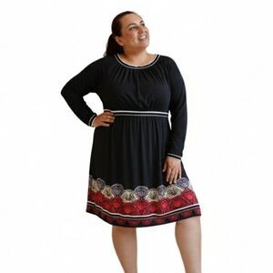 NWT Jones New York Women’s Dress Size 14 Black Stretch Cocktail Career Casual